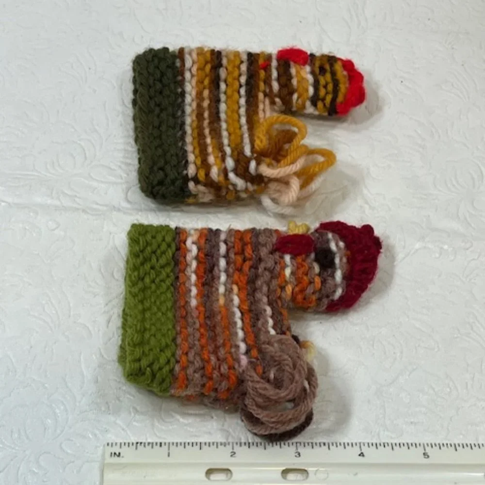 Two (2) Crocheted/Knitted Chicken/Hen Egg Cozies Covers Holder Decor 3